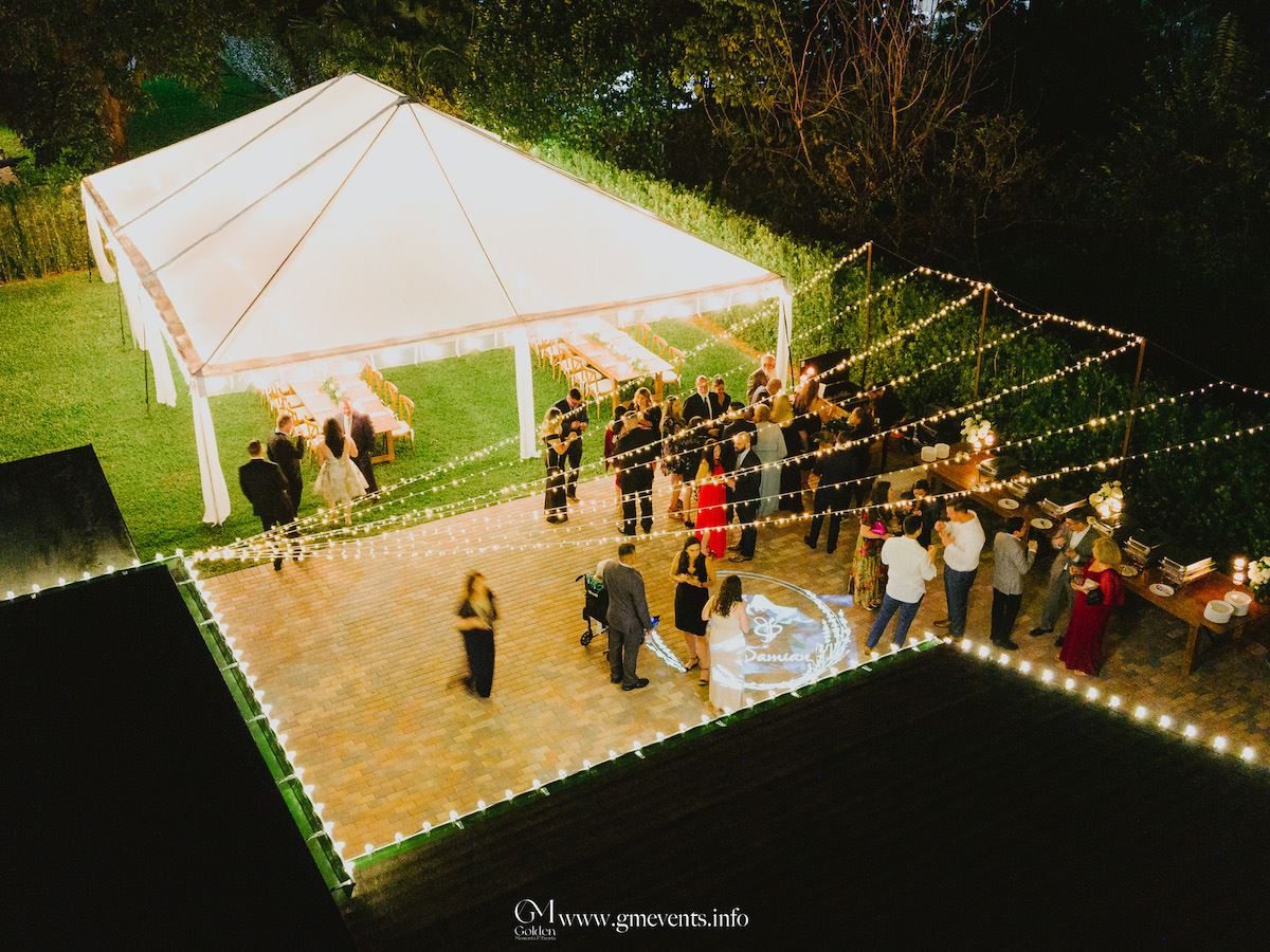 clear top tent backyard wedding in miami