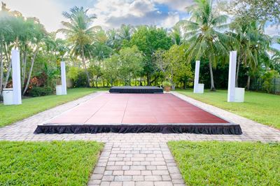 maple tile pool cover dance floor rental for weddings