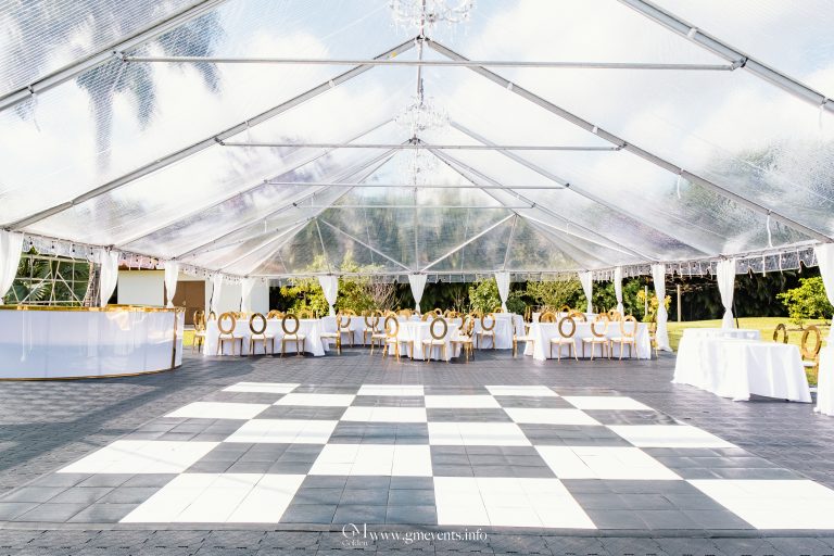 clear top tent wedding in miami