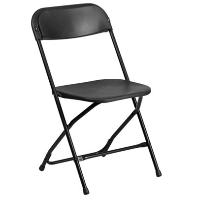 black plastic folding chair rental