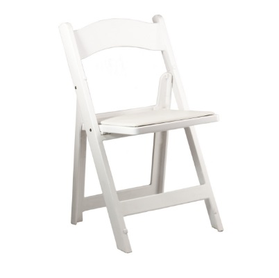 white padded folding chair rental