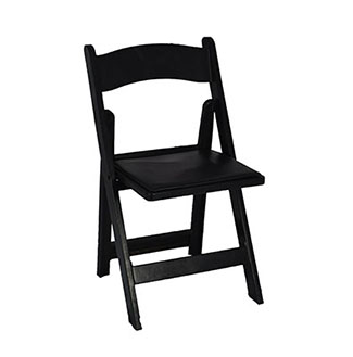 resin padded black folding chair