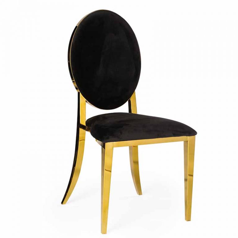 gala gold black dining chair rental