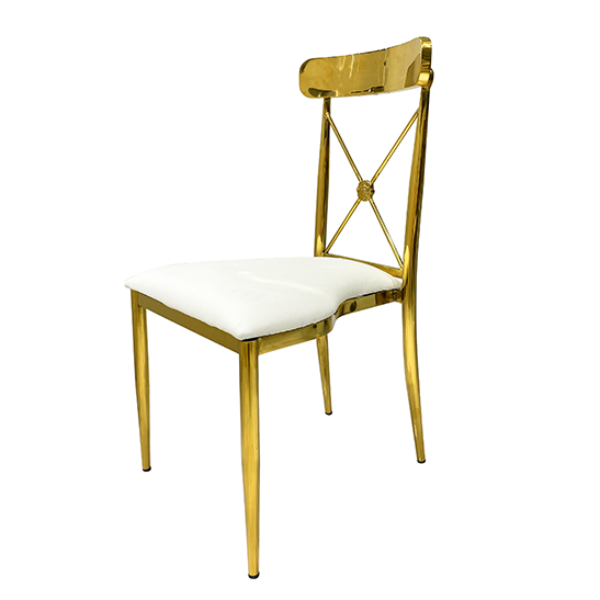 gold josephine chair with white cushion