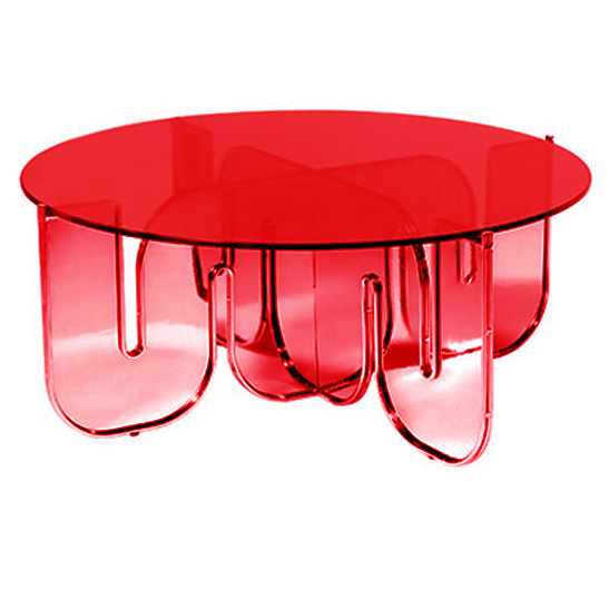 magic mushroom red coffee table rental