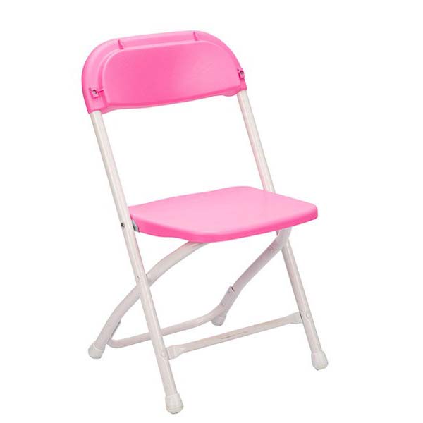 kids pink plastic folding chair rental