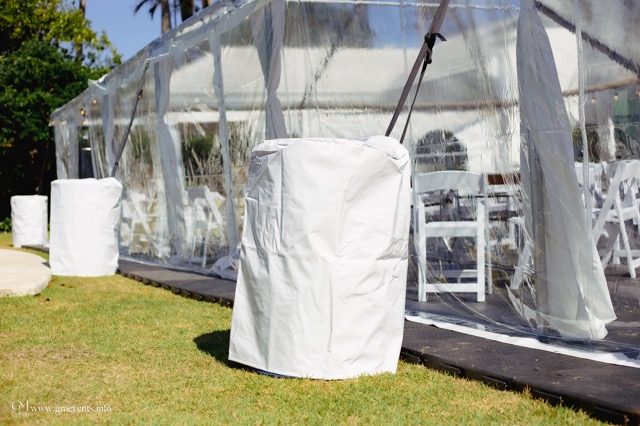 waterbarrel hold down for tent rentals