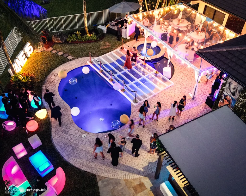 partial acrylic pool cover dance floor