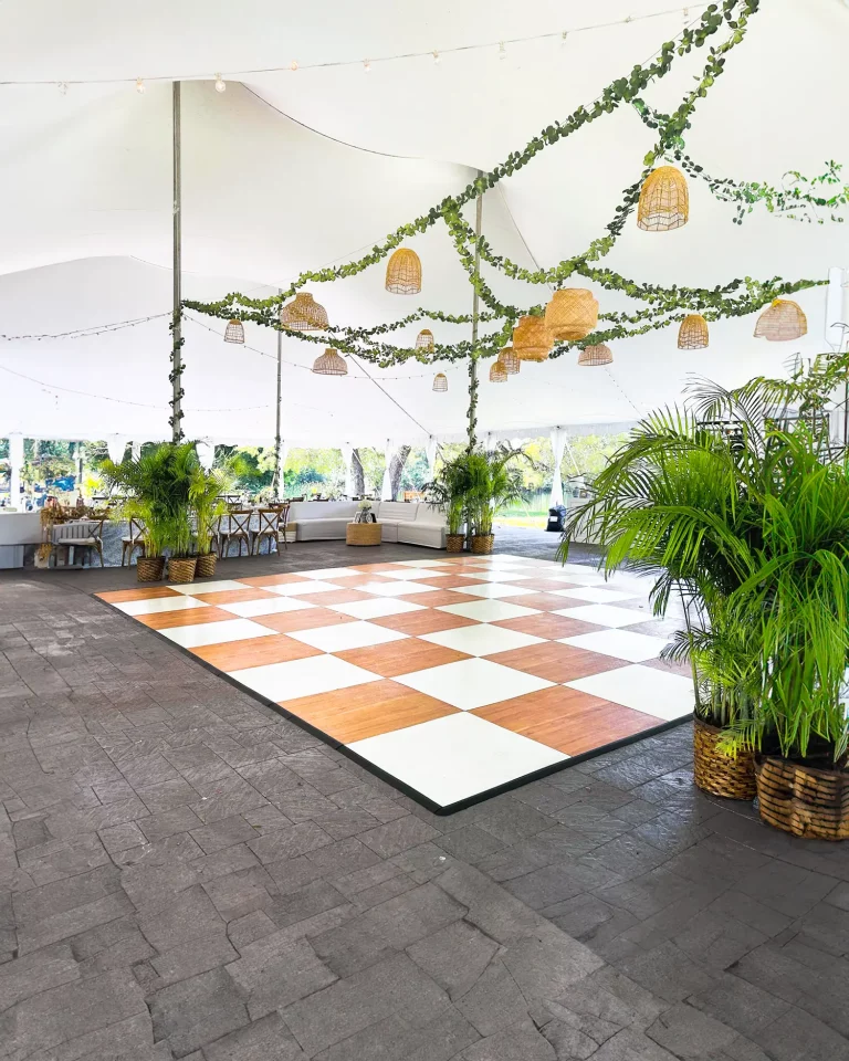 portable white and light maple dance floor rental miami